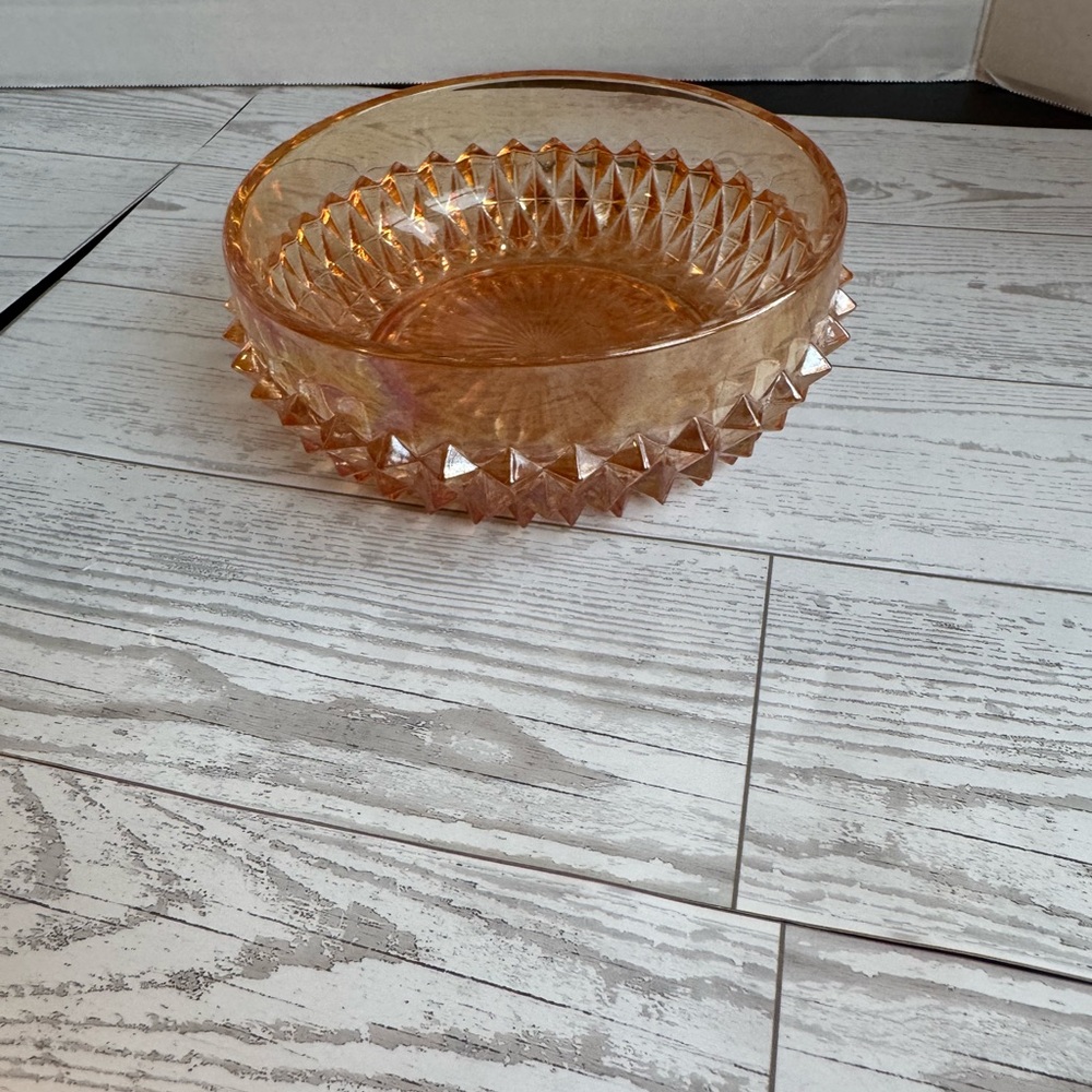 Amber Glass Serving Bowl - Decorative Home Dining Serveware